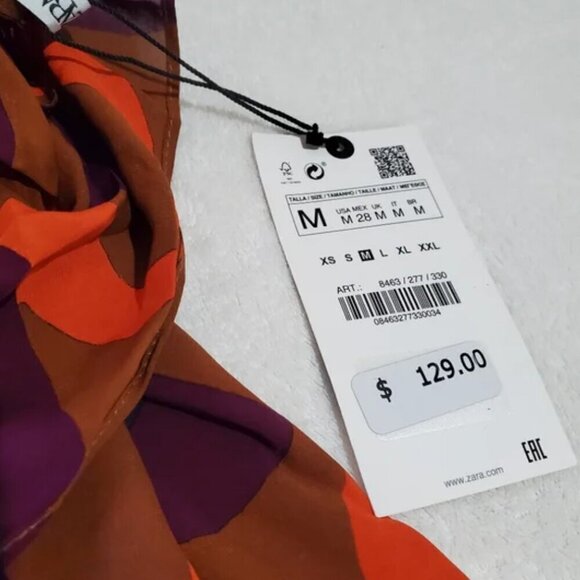 Zara Retro Geometric Print Midi Dress  Size Medium NEW WITH TAG! - Picture 9 of 12